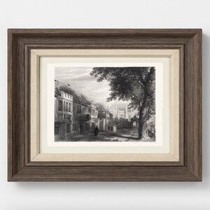 Framed Art Print of Old Approach Magdalen College University in Oxford, England